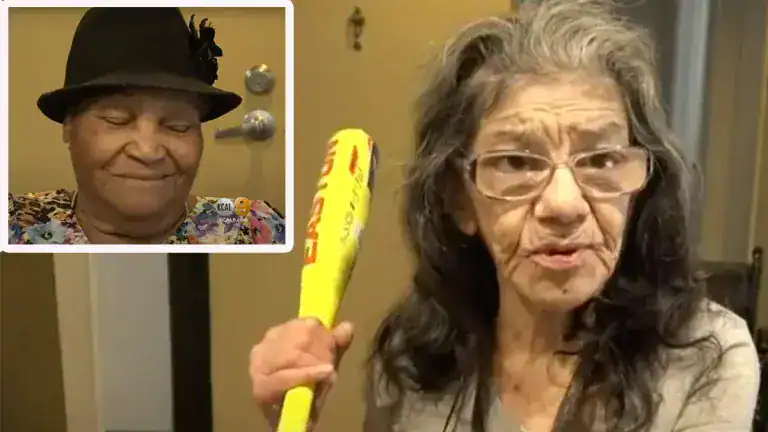 Lorenza "Lady Ninja" Marrujo holds a yellow bat